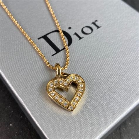 christian dior heart necklace|dior chunky necklace.